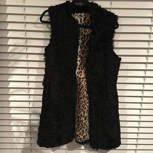 Vintage lamb fur vest BLACK